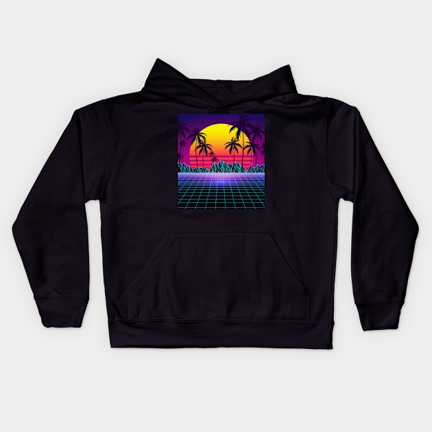 Magnificent Sunset Dreamwave Kids Hoodie by edmproject